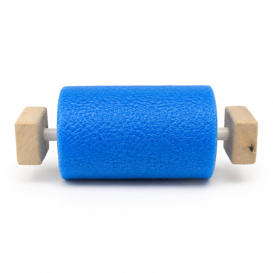 Handheld Foam Muscle Roller with Wooden Handles – Compact Massage Roller for Sore Calves, Thighs, Legs & Post-Workout Recovery